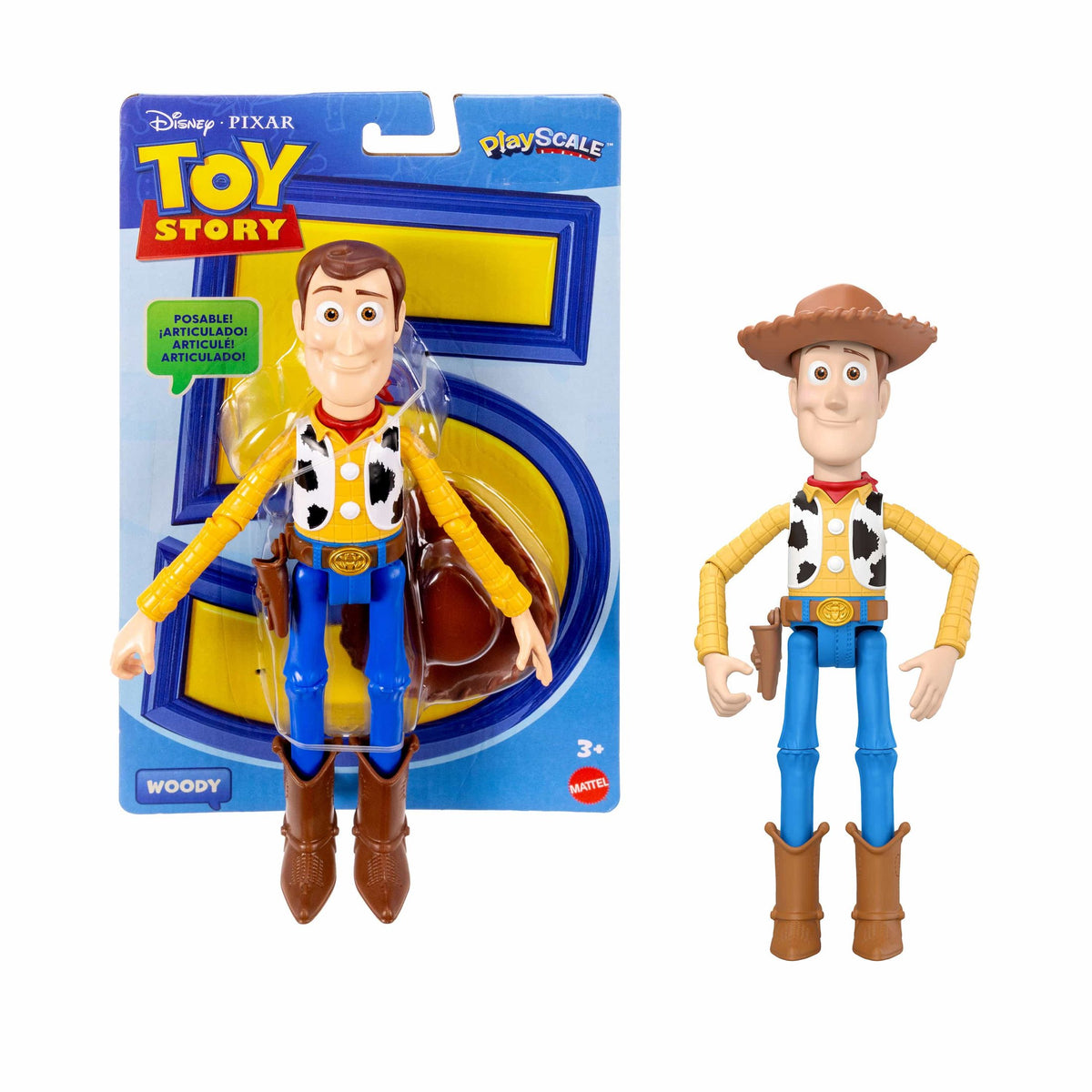 Mattel Disney Pixar Toy Story 5 Woody 7-Inch Playscale Action Figure 194735356454