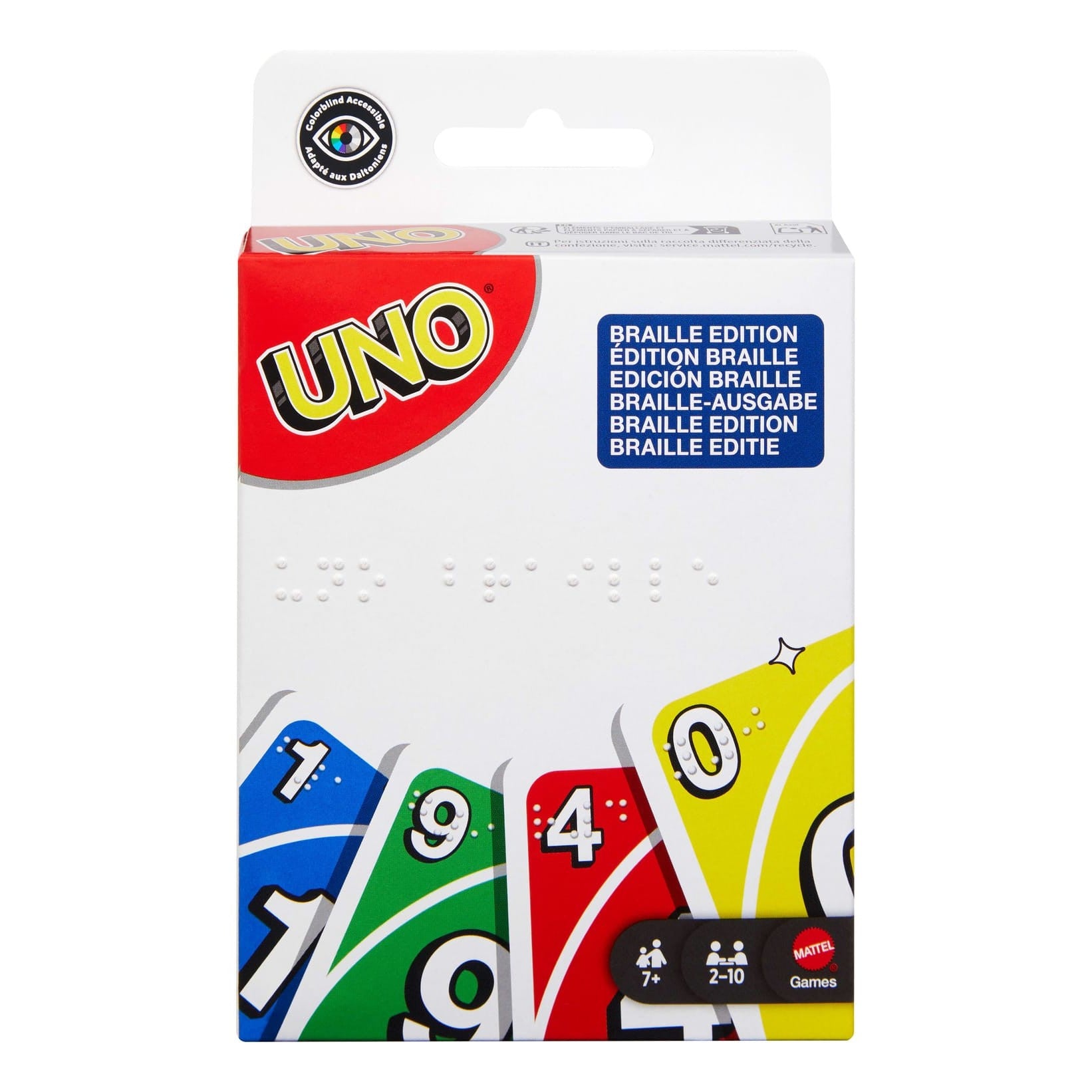 Mattel UNO Braille Edition Card Game For Blind And Visually Impaired Participants
