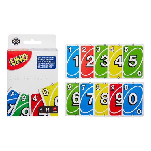 Mattel UNO Braille Edition Card Game For Blind And Visually Impaired Participants