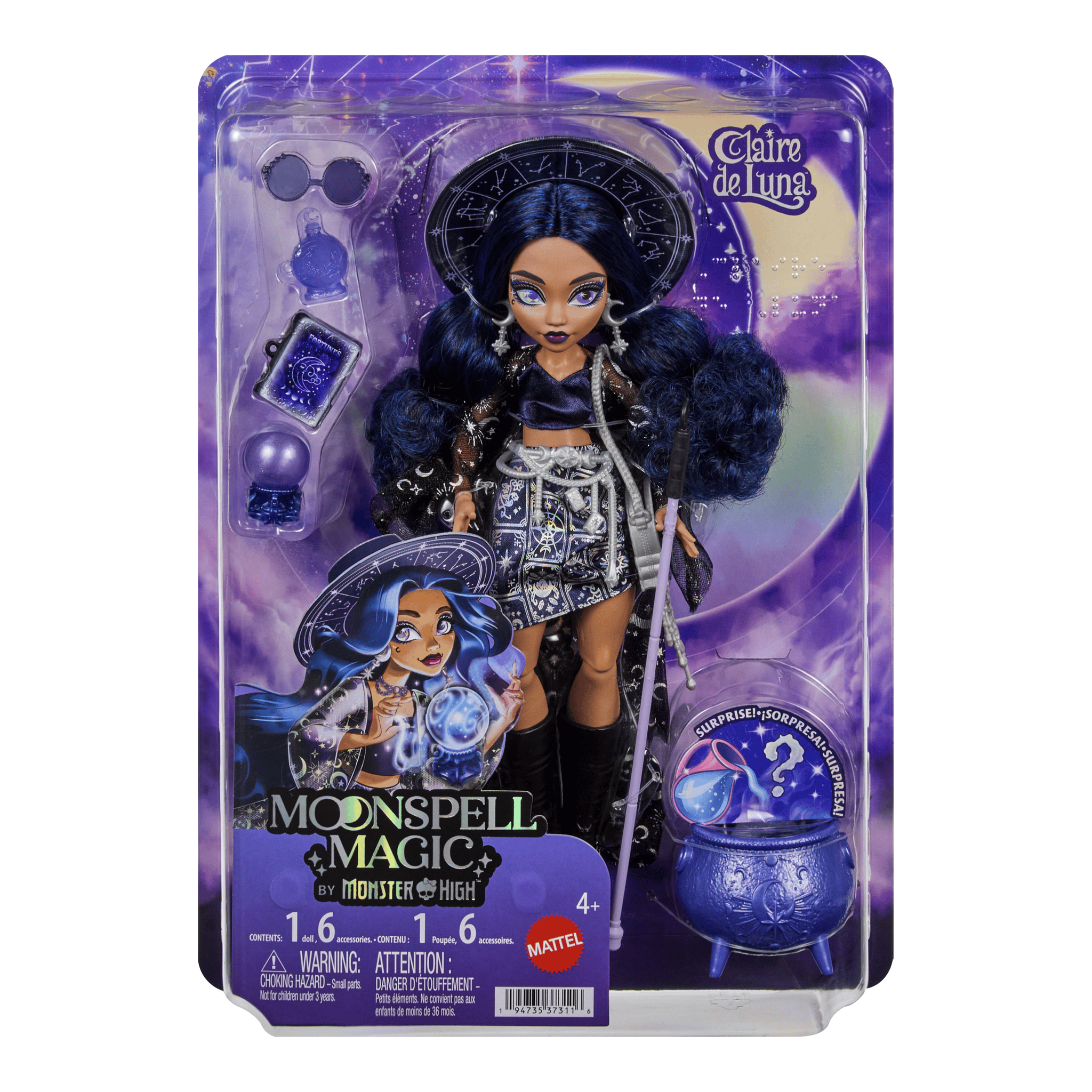 Monster High Moonspell Magic Claire de Luna Fashion Doll with Accessories 194735373116