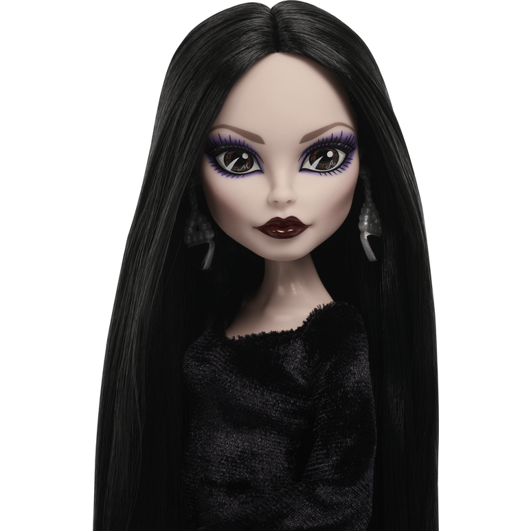 Monster High Partnership Morticia Addams Collectible Fashion Doll With Display Stand 194735366484