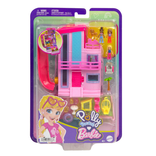 Polly Pocket Barbie Dreamhouse Compact Playset with Micro Dolls and Accessories 194735217687