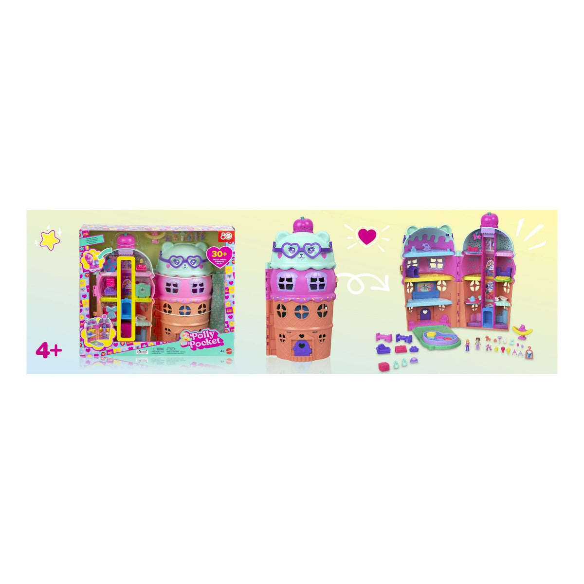 Polly Pocket Large Compact House Playset for Imaginative Adventures and Storytelling 194735305803