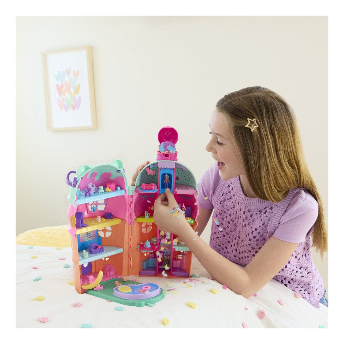 Polly Pocket Large Compact House Playset for Imaginative Adventures and Storytelling 194735305803