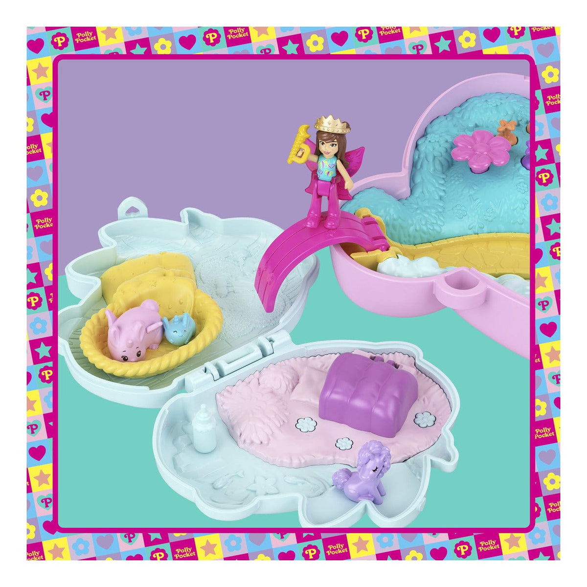 Polly Pocket Large Wearable Compact Bunny Toy for Creative Imaginative Play 194735305599