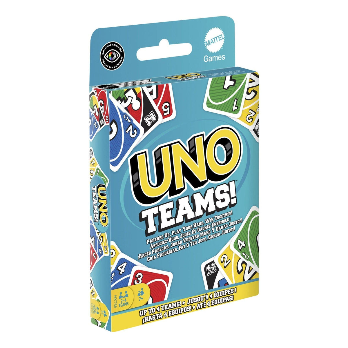 UNO Teams Card Game for Two Players with Special Rules and Team Strategy 194735238026