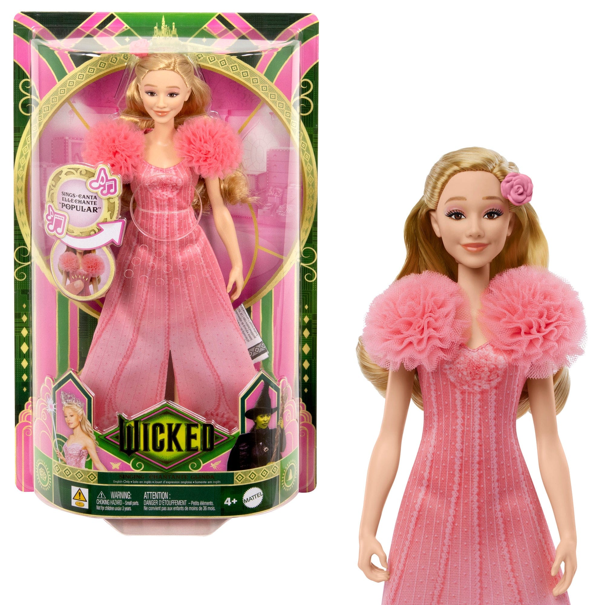 Wicked Singing Glinda Fashion Doll With Ombre Pink Dress And Accessories 194735363452