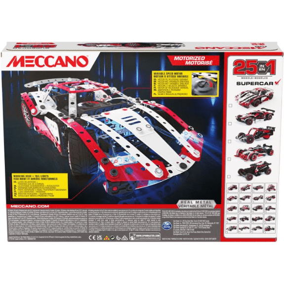 Meccano: 25 Super Car Model Set 778988374245