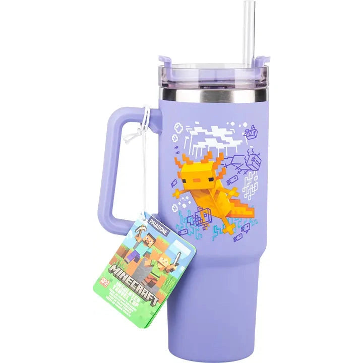 Minecraft Purple 900ml Insulated Cup and Straw