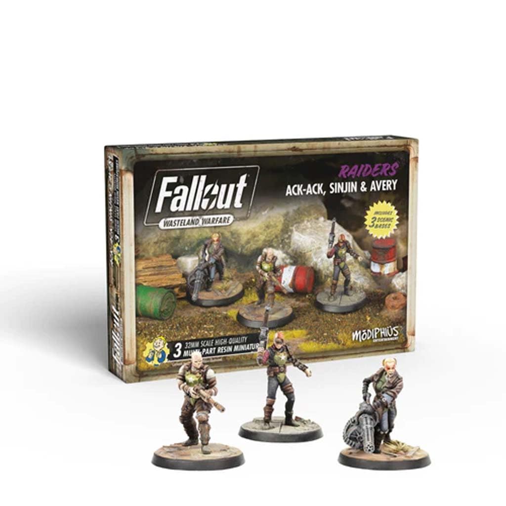 Modiphius Fallout: Wasteland Warfare Ack Ack, Sinjin & Avery Miniatures Set 5060523341580