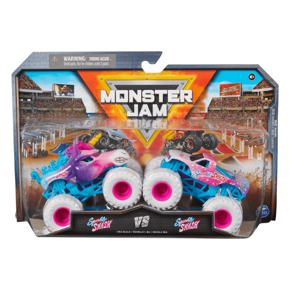 Monster Jam: 1:64 Die-Cast Trucks 2 Pack - Sparkle Smash vs Sparkle Smash 681147026445