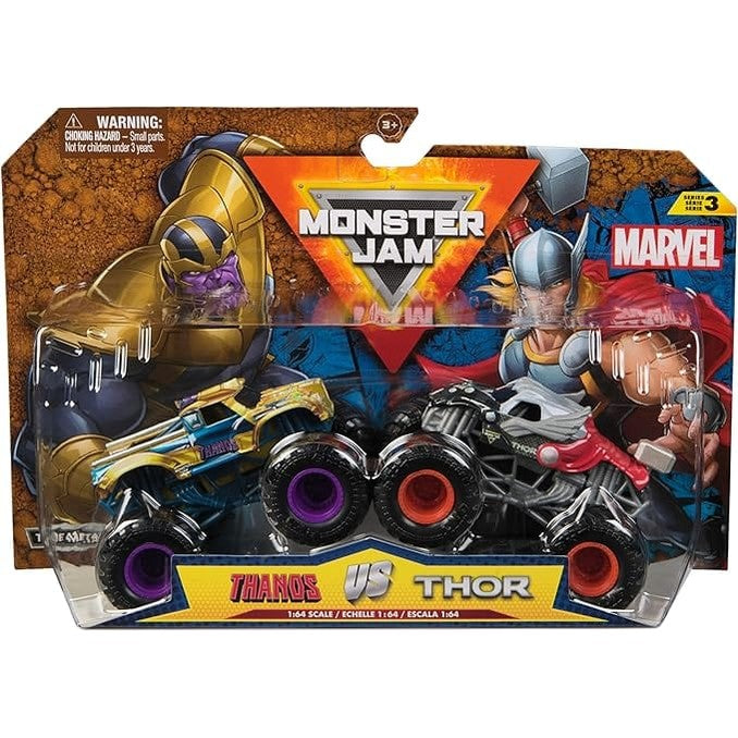 Monster Jam 1:64 Marvel Die Cast 2 Pack - Thanos vs Thor 681147026445