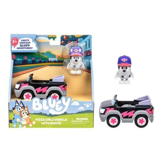Bluey - Basic Vehicle - Pizza Girls Vehicle with Muffin