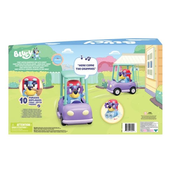 Bluey - Chat Mates Figure & Vehicle Granny Car & Janet 630996189924
