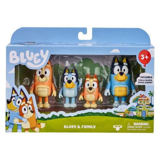 Bluey Figures 4 Pack - Bluey & Family