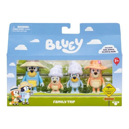 Bluey Figures 4 Pack - Family Trip