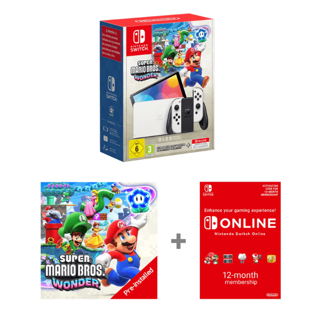 Nintendo Switch (OLED Model) + Mario Wonder Bundle + 12 Months NSO 0045496454081