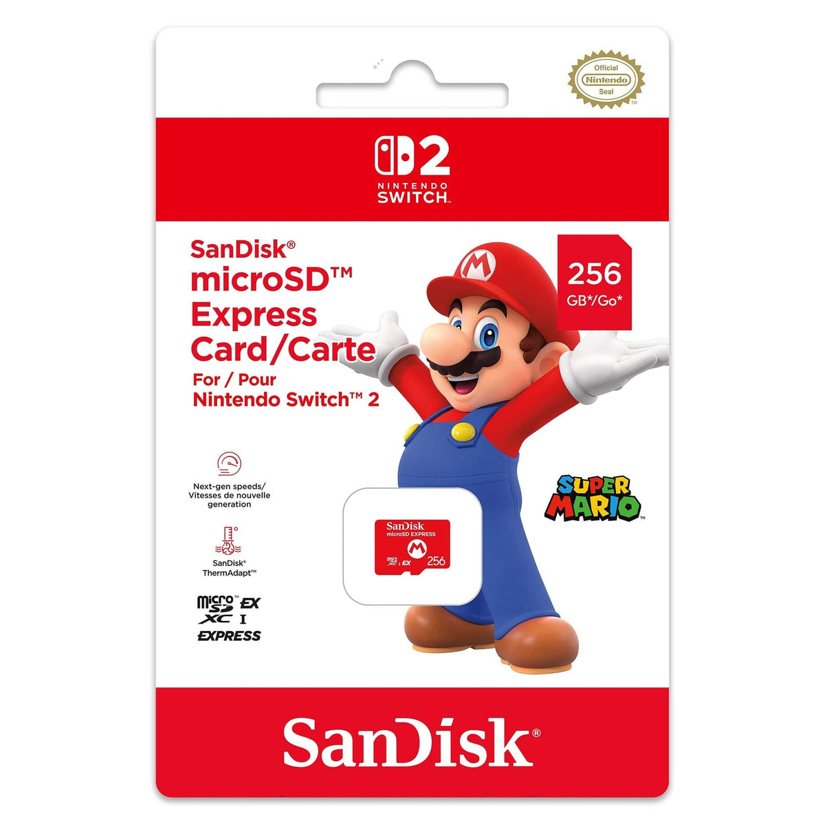 SanDisk 256GB microSD Express Card for Nintendo Switch 2 4523052030185