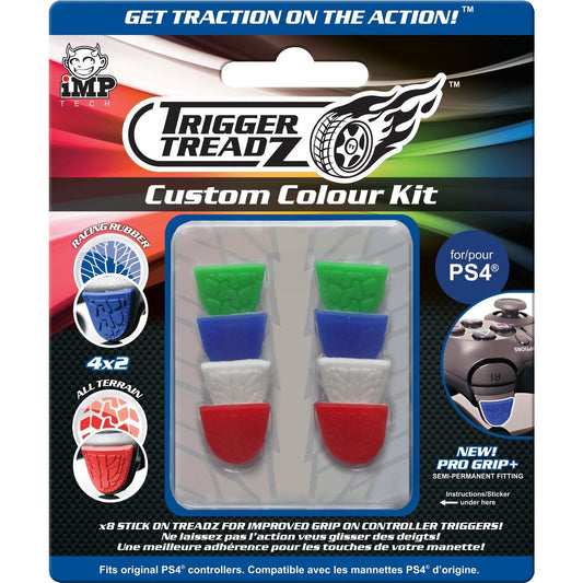 iMP Tech Trigger Treadz Custom Colour Kit for PS4 Controllers (8 Pack)