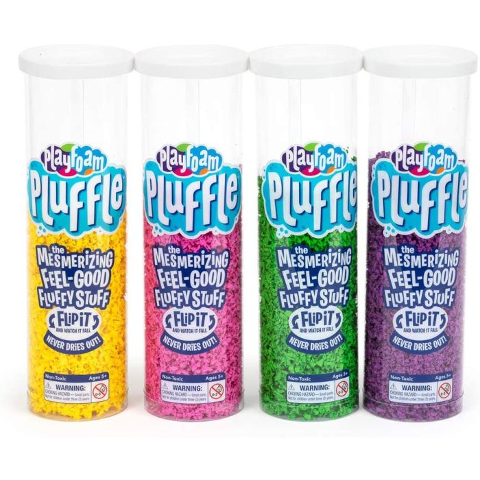 Educational Insights Playfoam Pluffle 4-Pack Sensory Foam – Purple, Green, Pink & Yellow