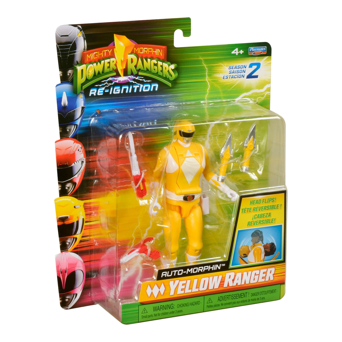 Power Rangers Mighty Morphin Auto-Morphin Yellow Ranger Action Figure 43377681663
