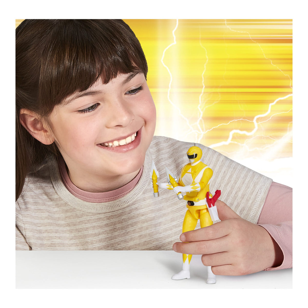 Power Rangers Mighty Morphin Auto-Morphin Yellow Ranger Action Figure 43377681663