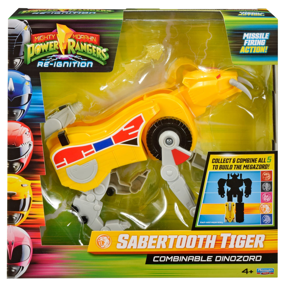 Power Rangers Mighty Morphin Re-Ignition Sabertooth Tiger Combinable Dinozord 43377686026
