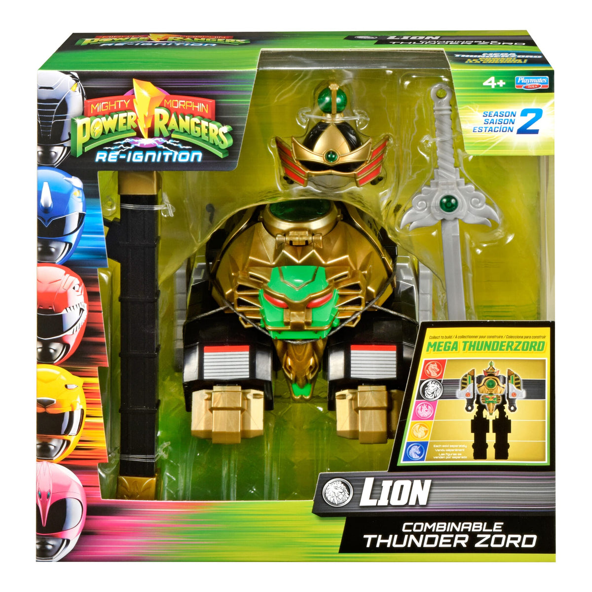 Power Rangers Mighty Morphin Thunderzord Lion Action Figure with Thunder Saber 43377682080