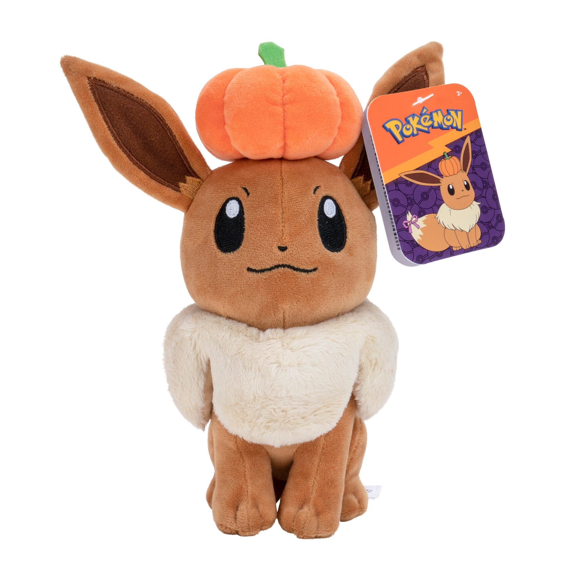 Pokémon 8 Inch Seasonal Plush Eevee with Pumpkin Accessory 191726382478