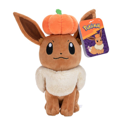 Pokémon 8 Inch Seasonal Plush Eevee with Pumpkin Accessory 191726382478