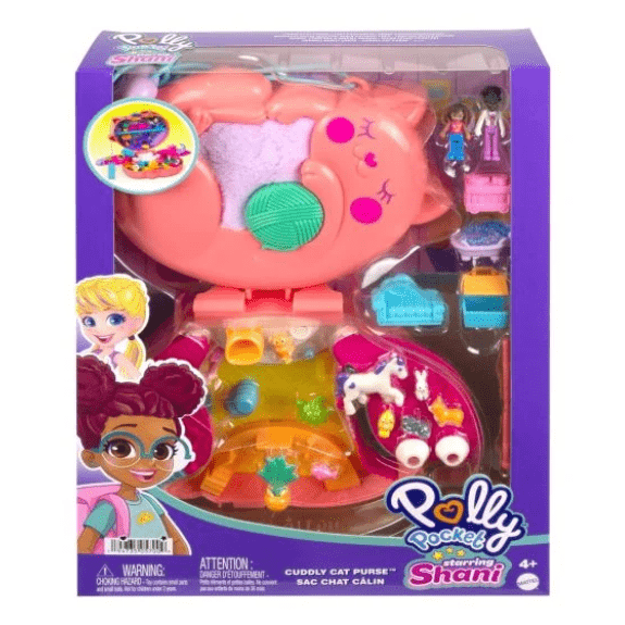 Polly Pocket: Starring Shani Cuddly Cat Purse Compact 194735057009