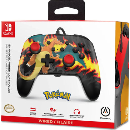PowerA Pokémon Charizard Firestorm Enhanced Wired Controller for Nintendo Switch
