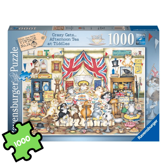 Ravensburger 1000 Piece Puzzle: Crazy Cats Afternoon at Tiddles 4005556174874
