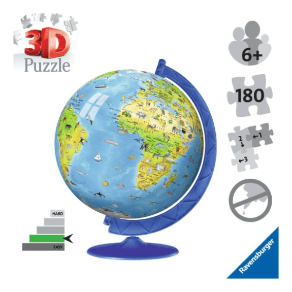 Ravensburger: Children's World Globe 180 Piece 3D Puzzle 4005556123384