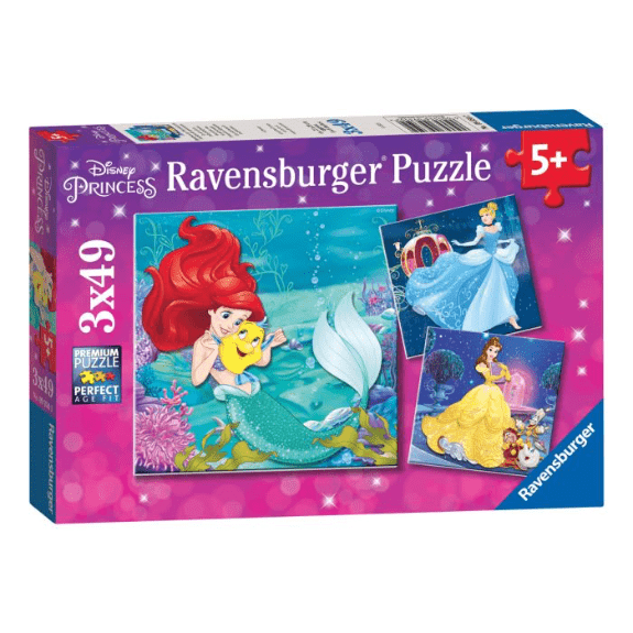 Ravensburger: Disney Princess Adventure 3x 49 Piece Jigsaw Puzzle 4005556093502