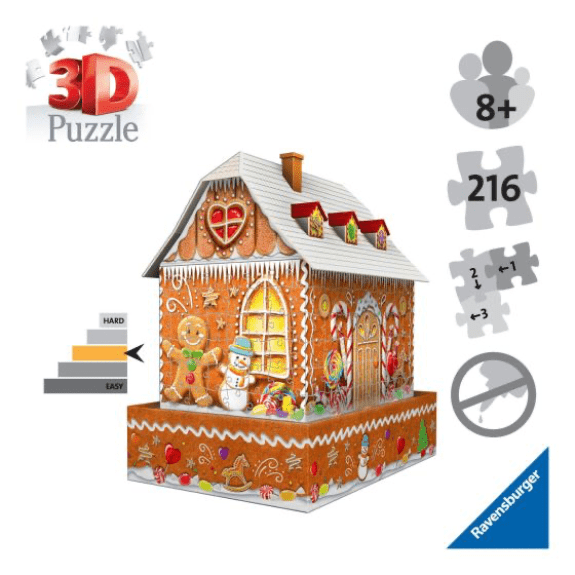 Ravensburger: Gingerbread House 216 Piece 3D Puzzle 4005556112371