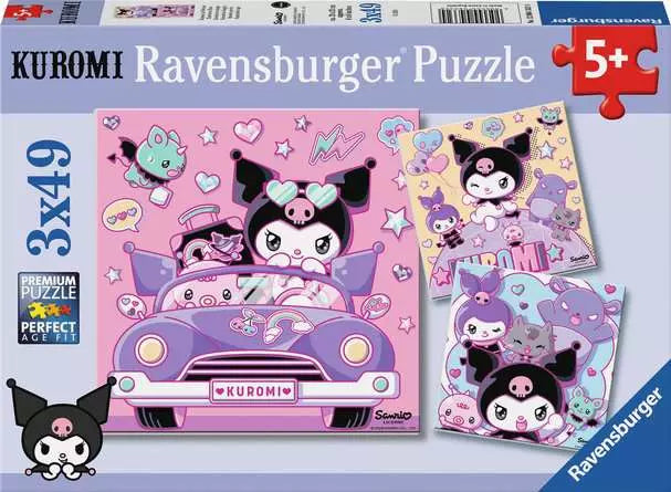 Ravensburger - Hello Kitty Kuromi on Tour - 3x49 Pieces Puzzle 4005555043324
