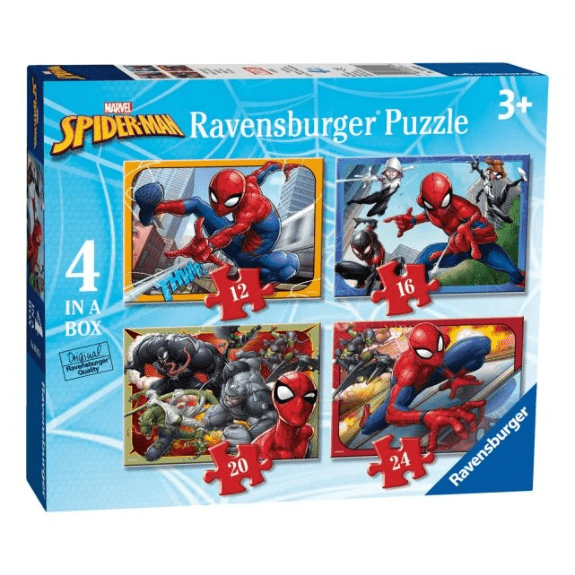 Ravensburger: Marvel Spider-Man 4 in a Box Jigsaw Puzzle 400555609156