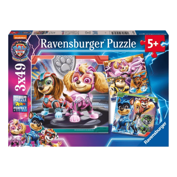 Ravensburger: Paw Patrol Mighty Movie 3x 49 Piece Jigsaw Puzzle 4005556057085