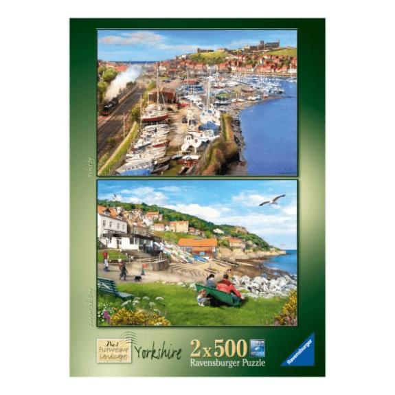 Ravensburger - Picturesque Landscapes No.1 Yorkshire Whitby & Runswick Bay - 2x 500 Piece Jigsaw Puzzle 4005556140503
