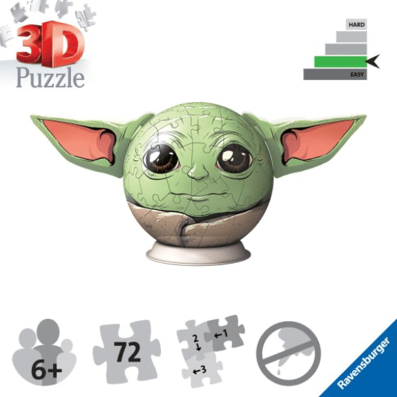 Ravensburger: Star Wars Grogu with Ears 72 Piece 3D Puzzle Ball 4005556115563