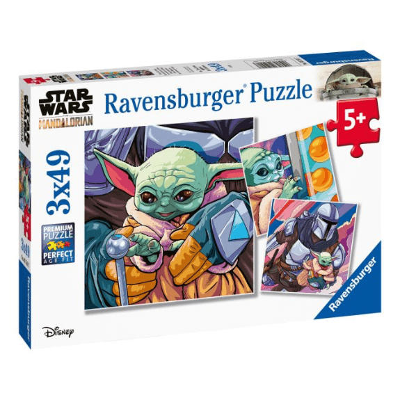 Ravensburger: Star Wars The Mandalorian 3x 49 Piece Jigsaw Puzzle 4005556052417