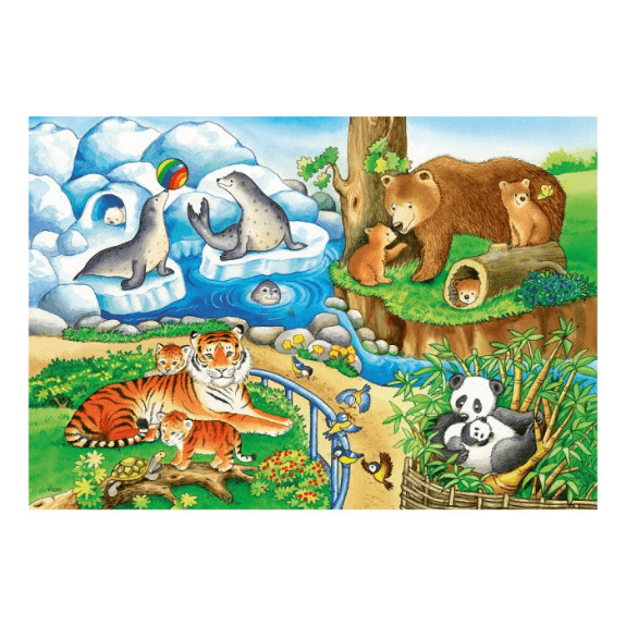 Ravensburger: Time at the Zoo 2x 12 Piece Jigsaw Puzzle 4005556076024