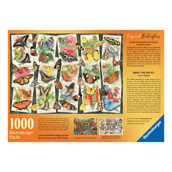 Ravensburger - Tropical Butterflies - 1000 Piece Jigsaw Puzzle 4005556176243