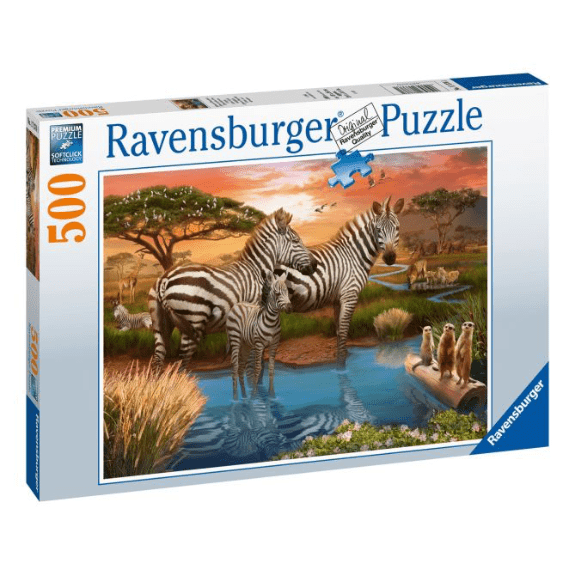Ravensburger: Zebras at Waterhole 500 Piece Jigsaw Puzzle 4005556173761