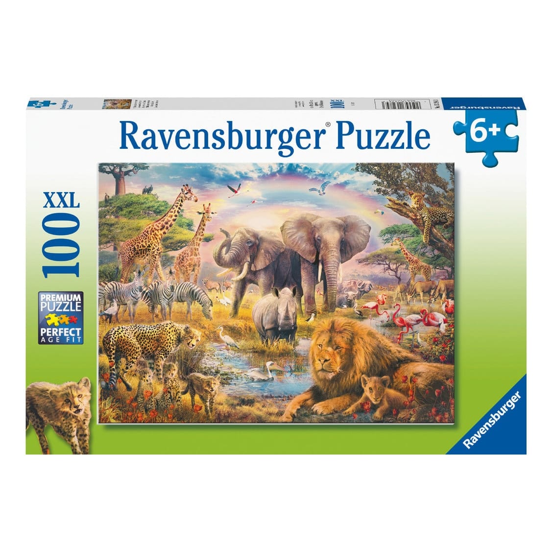 Ravensburger 100 Piece Jigsaw Puzzle African Safari Wildlife Big Five Animals Savannah Scene XXL 4005556132843