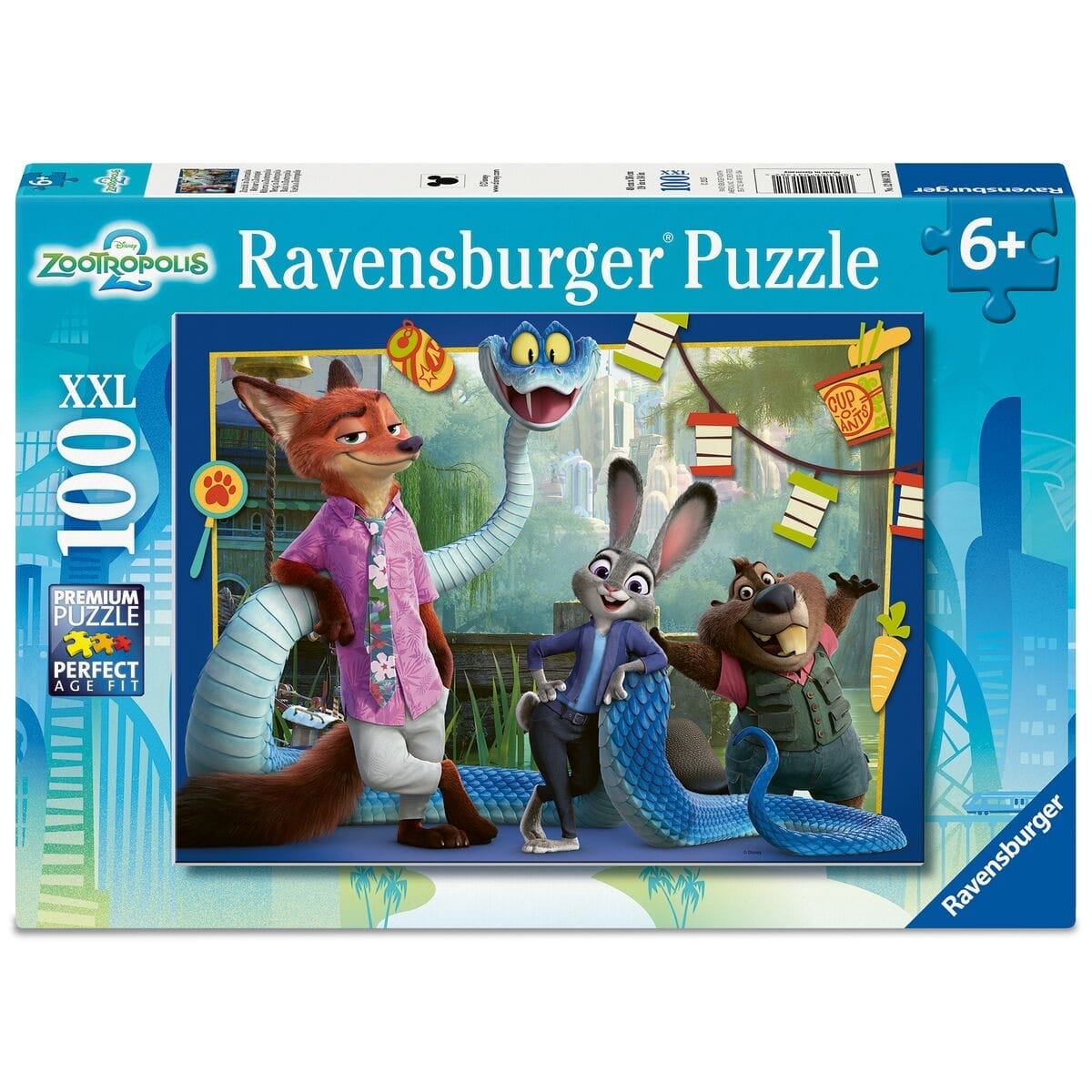 Ravensburger 100 Piece Jigsaw Puzzle Zootopia 2 Disney Theme for Kids Bright Colorful Scene
