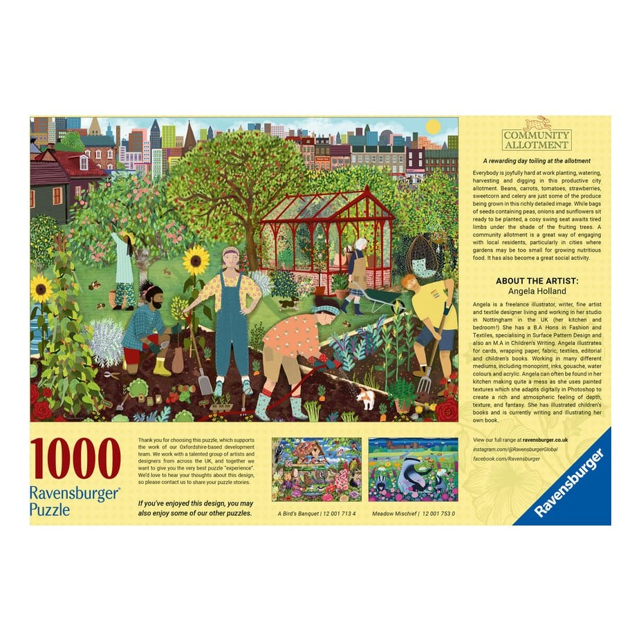 Ravensburger 1000 Piece Jigsaw Puzzle Community Allotment Garden Angela Holland Artwork 4005555017141