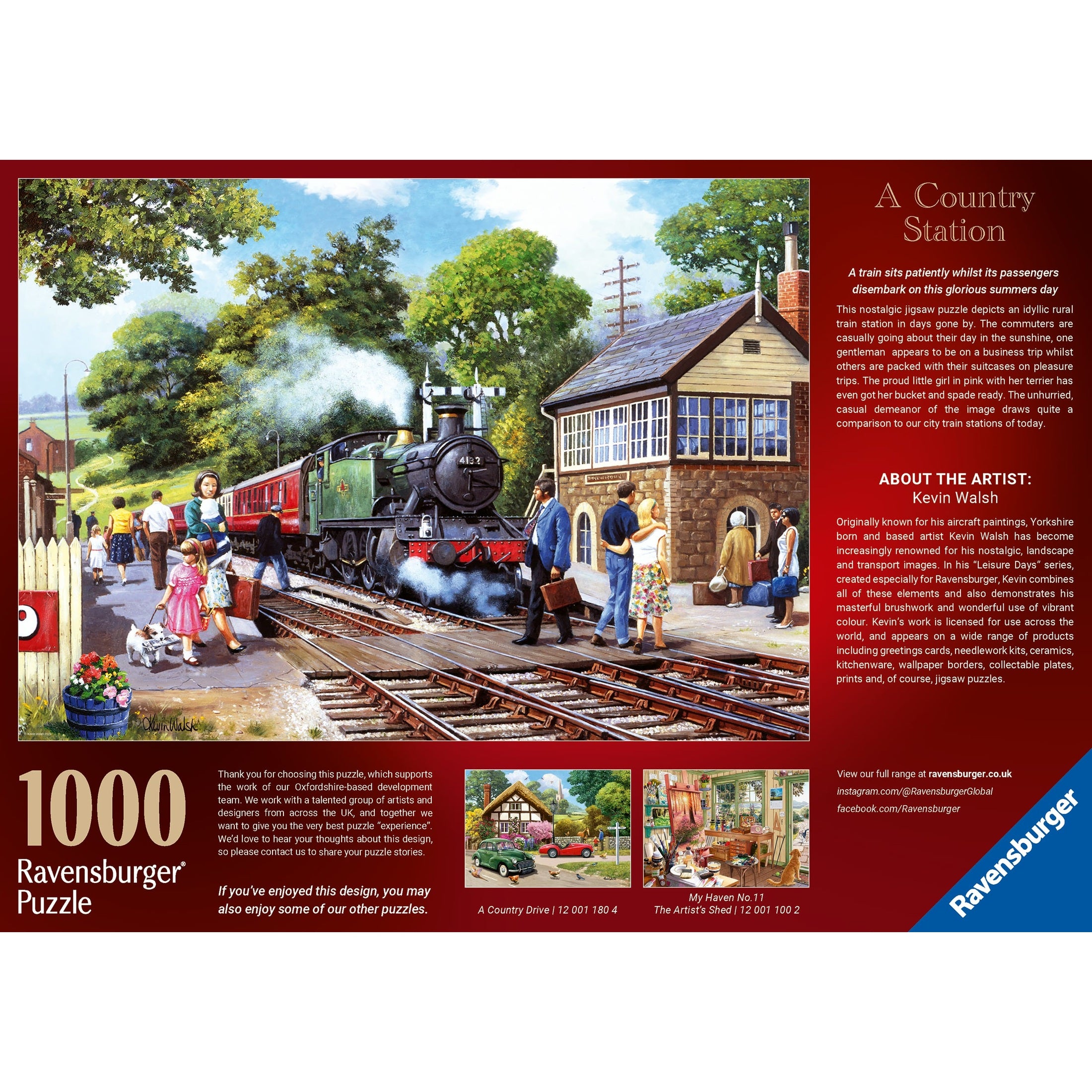 Ravensburger 1000 Piece Jigsaw Puzzle Country Railway Station Vintage Countryside Scene 4005555011798