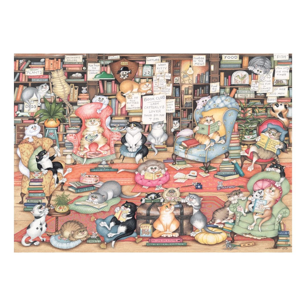 Ravensburger 1000 Piece Jigsaw Puzzle Crazy Cats Book Club Theme For Cat Lovers Gift 4005555001249